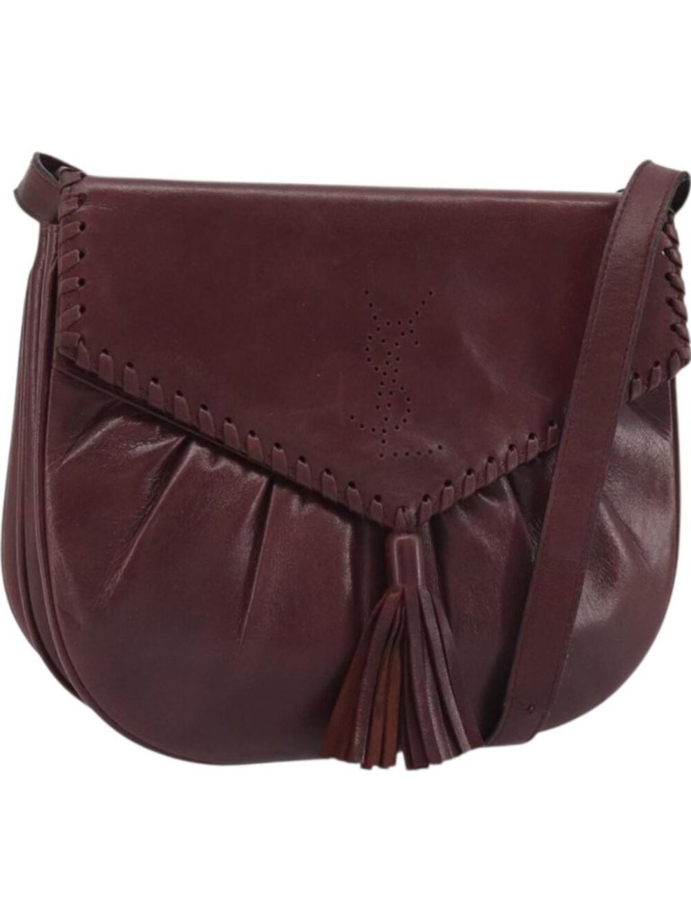 SAINT LAURENT Shoulder Bag Leather Bordeaux